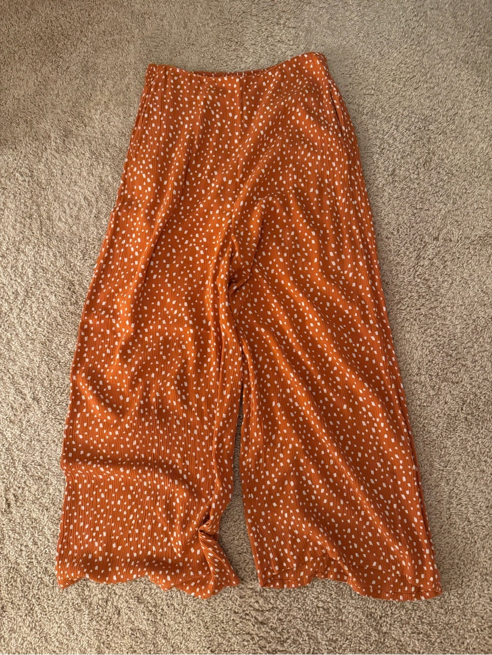 Roxy Orange Polka Dot Wide Leg Pant